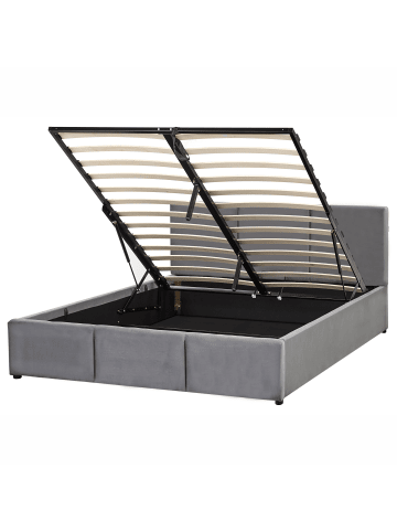 Beliani Bettgestell BOUSSE in Grau - (W) 150 x (H) 80 x (L) 220 cm