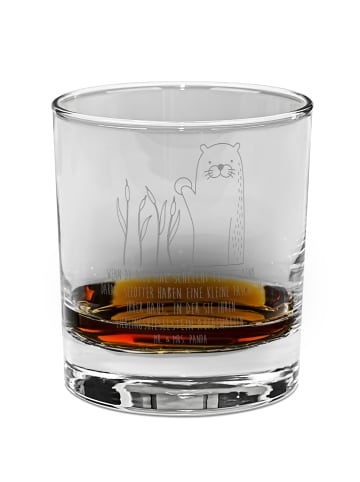 Mr. & Mrs. Panda Tumbler Glas Otter Stein mit Spruch in Transparent
