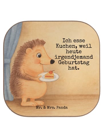 Mr. & Mrs. Panda Untersetzer für Gläser Igel Kuchenstück Design ... in Weiß