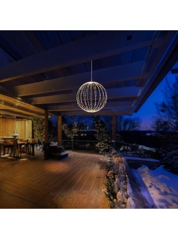 MARELIDA LED Leuchtkugel Drahtkugel faltbar 8 Modi Timer D: 38cm weiß