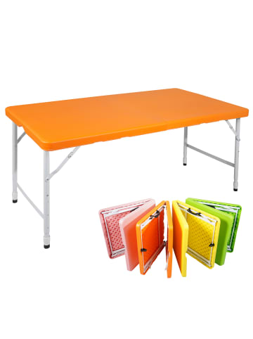 ABRIHOME Gartentisch in Orange 25 cm höhenverstellbar 135 kg Tragkraft für Camping