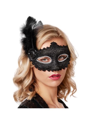 tectake Elegante Halbmaske in Einheitsgröße, schwarz