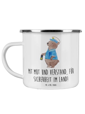 Mr. & Mrs. Panda Becher Polizist Mut Verstand mit Spruch in Weiß