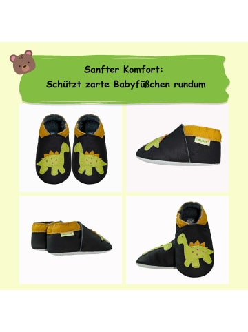 Sayoyo Baby Krabbelschuhe aus Leder, weiche Lauflernschuhe mit rutschfester Sohle 