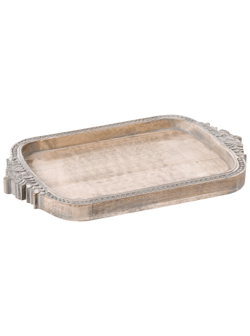 Beliani Serviergeschirr ASIUT in Braun/Grau - (W) 46 x (H) 3 x (L) 31 cm