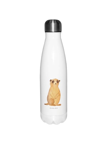Mr. & Mrs. Panda Getränkeflasche Erdmännchen ohne Spruch in Weiß