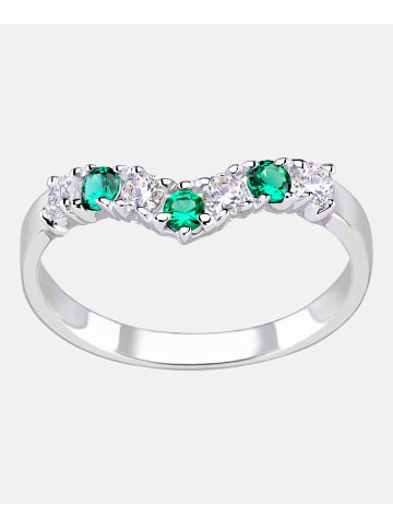 Diamant L'éternel Eternity-Ring aus 375 Gelbgold mit Zirkonia mit Smaragd