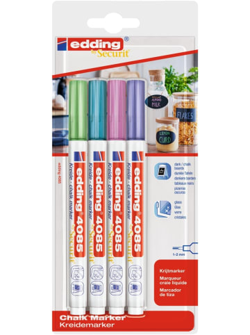 edding Kreidemarker edding 4085 4er-Blister sortiert metallic