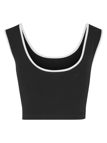 Urban Classics Cropped Tee in black/white+white/black