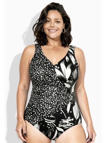 Ulla Popken Badeanzug in schwarz