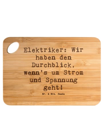 Mr. & Mrs. Panda Servierplatte Spruch Elektriker Durchblick mit ... in Braun