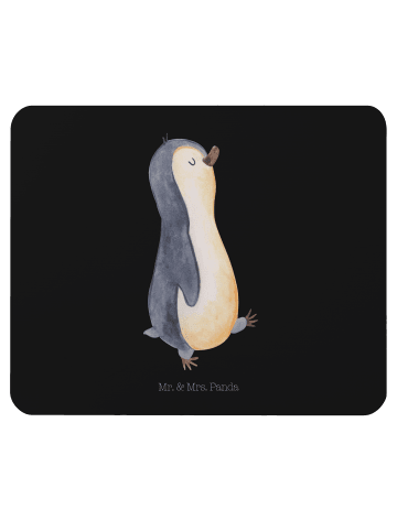 Mr. & Mrs. Panda Mauspad Pinguin mHerzieren ohne Spruch in Schwarz