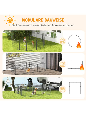 Pawhut Welpenlaufstall 12-teilig 60cm hoch