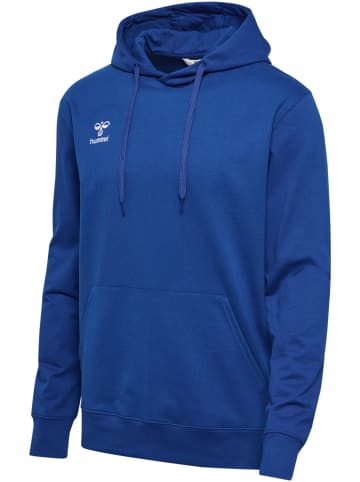 Hummel Hoodie mit Logo-Stickerei und Kängurutasche in Blau-2