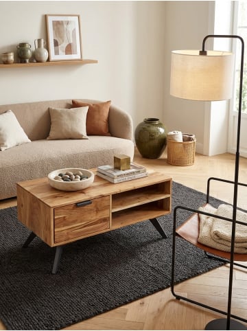 KADIMA DESIGN Couchtisch 95x45x45 cm Akazie Wohnzimmertisch Massivholz Rechteckig,