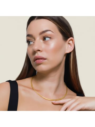 Steel_Art Edelstahlkette Linea 5 silberfarben matt in goldfarben