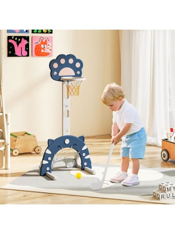 COSTWAY 3 in 1 Kinder Basketballkorb in Blau