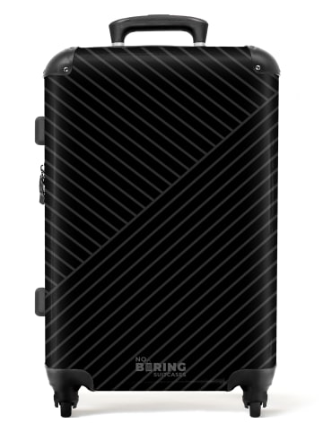 NoBoringSuitCases Suitcase, Koffer, Reisekoffer Schwarzes Linienmuster