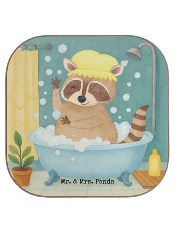 Mr. & Mrs. Panda Bierdeckel Waschbär Design ohne Spruch in Weiß