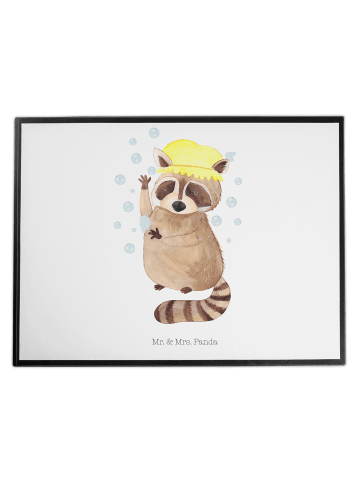 Mr. & Mrs. Panda Schreibtischauflage Waschbär ohne Spruch in Weiß