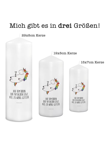 Mr. & Mrs. Panda Laternenkerze Einhorn Blümchentail mit Spruch in Weiß