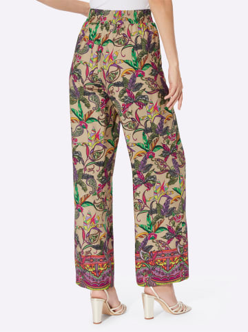 Heine Druckhose in beige-oliv-bedruckt