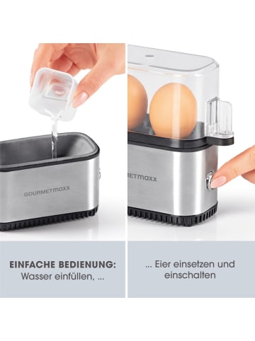 Gourmetmaxx GOURMETmaxx Eierkocher Kompakt 2.0 - schwarz/silber