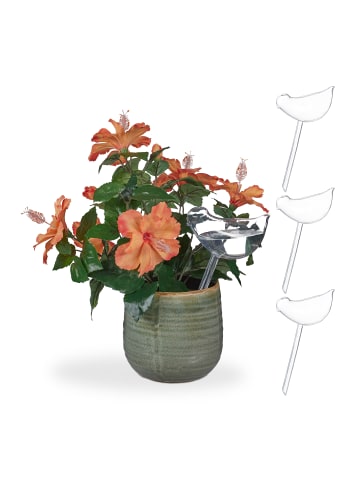 relaxdays 40x Bewässerungskugeln "Vogel" in Transparent