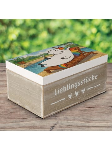 Mr. & Mrs. Panda Kiste Einhorn Blümchentail Design ohne Spruch in Weiß