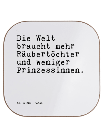 Mr. & Mrs. Panda Tassenuntersetzer Die Welt braucht mehr... mit ... in Weiß