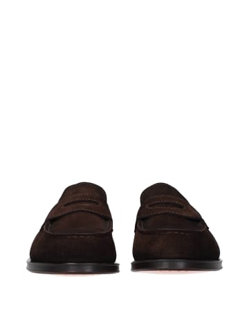 Santoni Braun Leder Slip-On Loafer