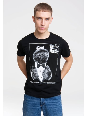 Logoshirt T-Shirt Sesamstrasse - Krümelmonster Pate in schwarz