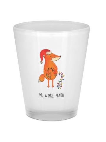 Mr. & Mrs. Panda Schnapsglas Fuchs Weihnachten ohne Spruch in Transparent