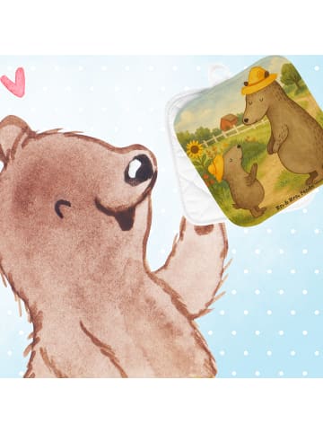 Mr. & Mrs. Panda Topfhandschuhe Bären mit Hut Design ohne Spruch in Weiß