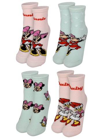Disney 4er Pack Disney Minnie Mouse & Daisy Duck Socken Sneaker Söckchen in Mehrfarbig