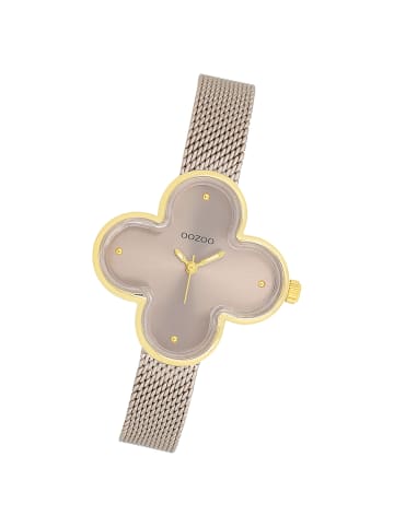Oozoo Analog-Armbanduhr Oozoo Timepieces taupe, braun extra groß (ca. 32x32mm)