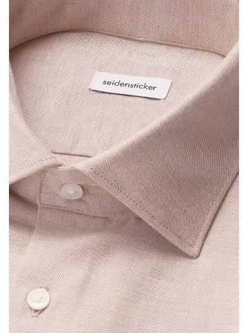 Seidensticker Flanellhemd Slim in Beige