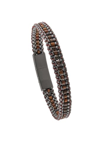 Herrenarmband Edelstahl Offroad Bronzit/Grau Braun