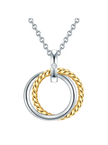 Lulu & Jane Kette aus Sterling Silber Diamant in silber/gelbgold
