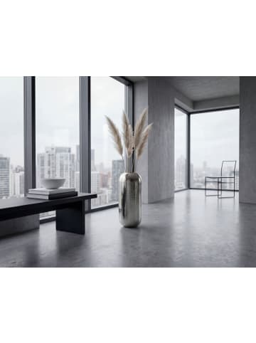 FineBuy Vase in Silber / Aluminium / 31x31x75