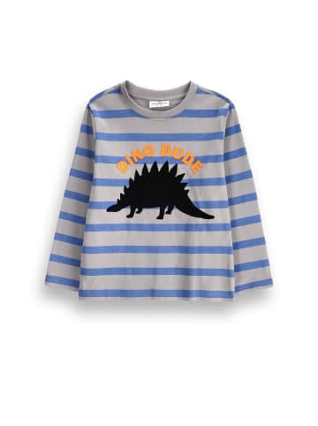 Baumwoll-t-shirt mit langen Ärmeln in grau