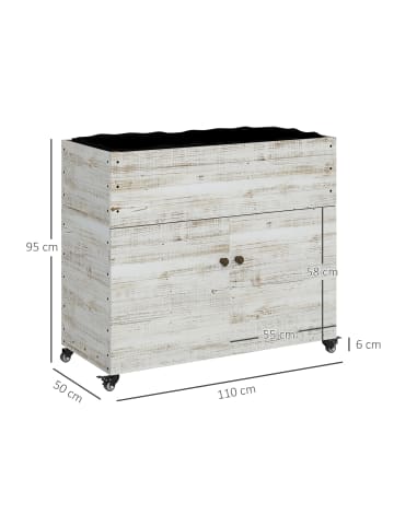 Outsunny Hochbeet in Weiß 110L x 50B x 95H cm