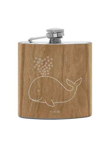 Mr. & Mrs. Panda Flachmann Wal Konfetti ohne Spruch in Braun