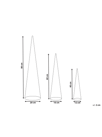 Beliani 3er-Set LED Deko VEJLESO in Schwarz