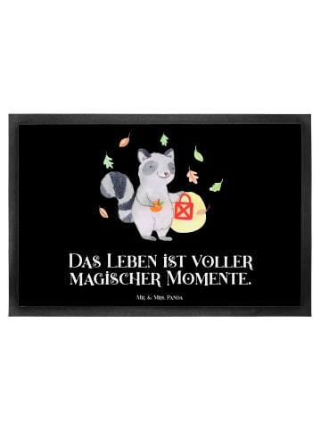 Mr. & Mrs. Panda Schmutzmatte Waschbär Laterne mit Spruch in Schwarz