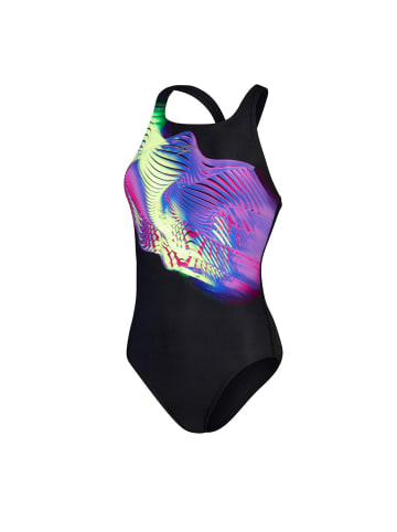 Speedo Placement Digital Medalist Badeanzug in schwarz