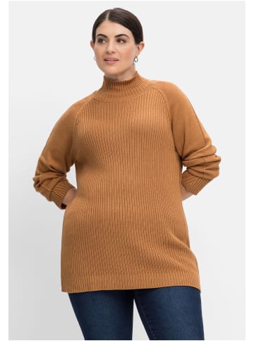 sheego Pullover in hellbraun