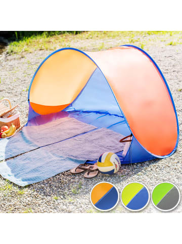 tectake Pop-Up Strandmuschel Jasmin 220 x 120 x 100 cm, blau/gelb