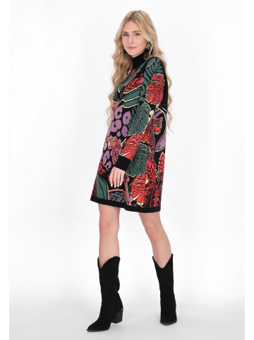 IZIA Women Dress in dark green multicolor