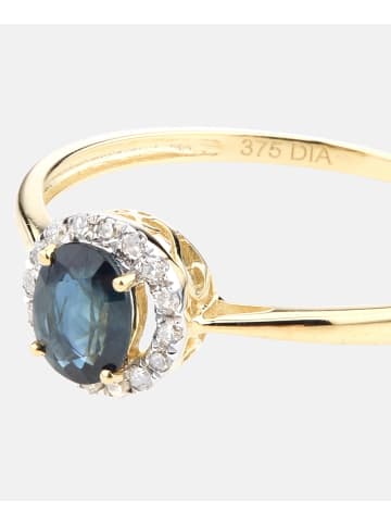 Diamant L'éternel Ring aus 375 Gelbgold mit Diamant mit Saphir